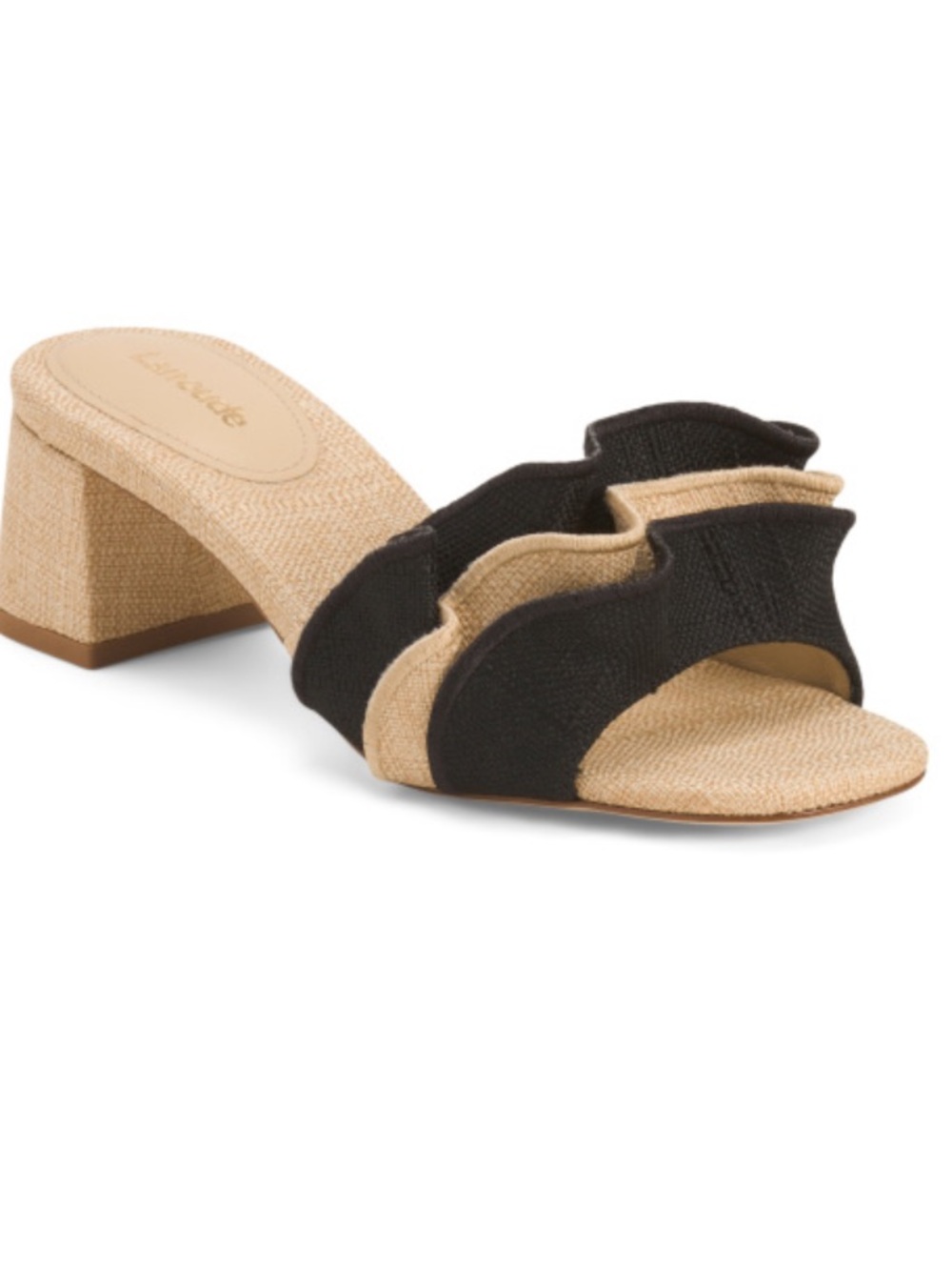 LARROUDE Made In Brazil Ruffle Heeled Sandals